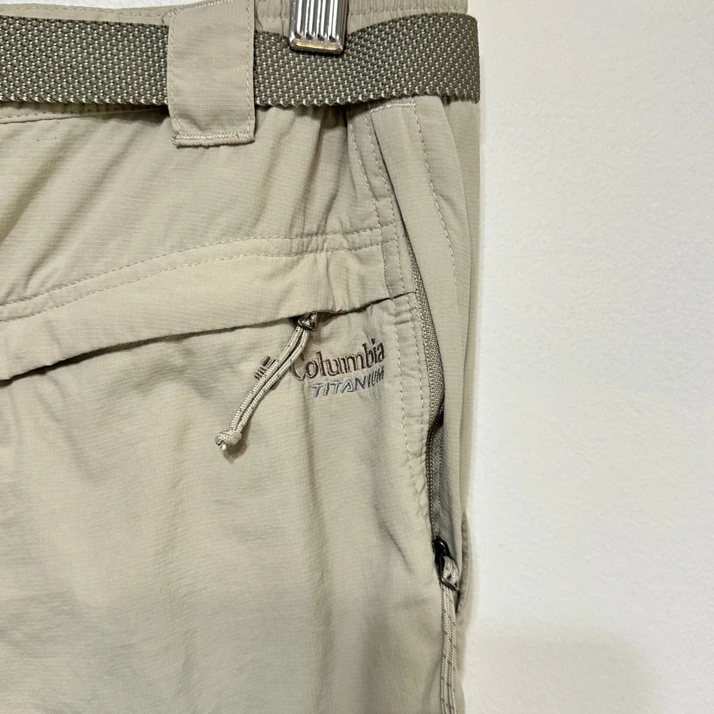 Columbia Titanium Convertible Pants Mens M Beige Omni-Dry Hiking Cargo Shorts